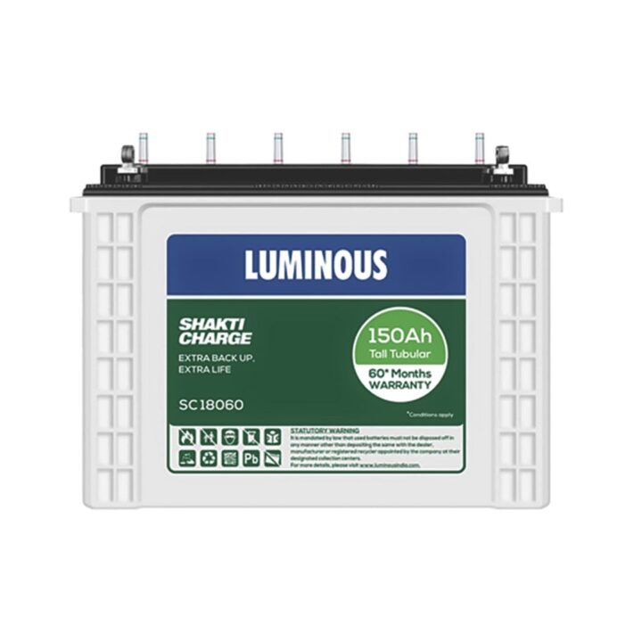 Luminous SC 18060 Inverter Battery – 150Ah Tall Tubular Battery with 60 Months Warranty